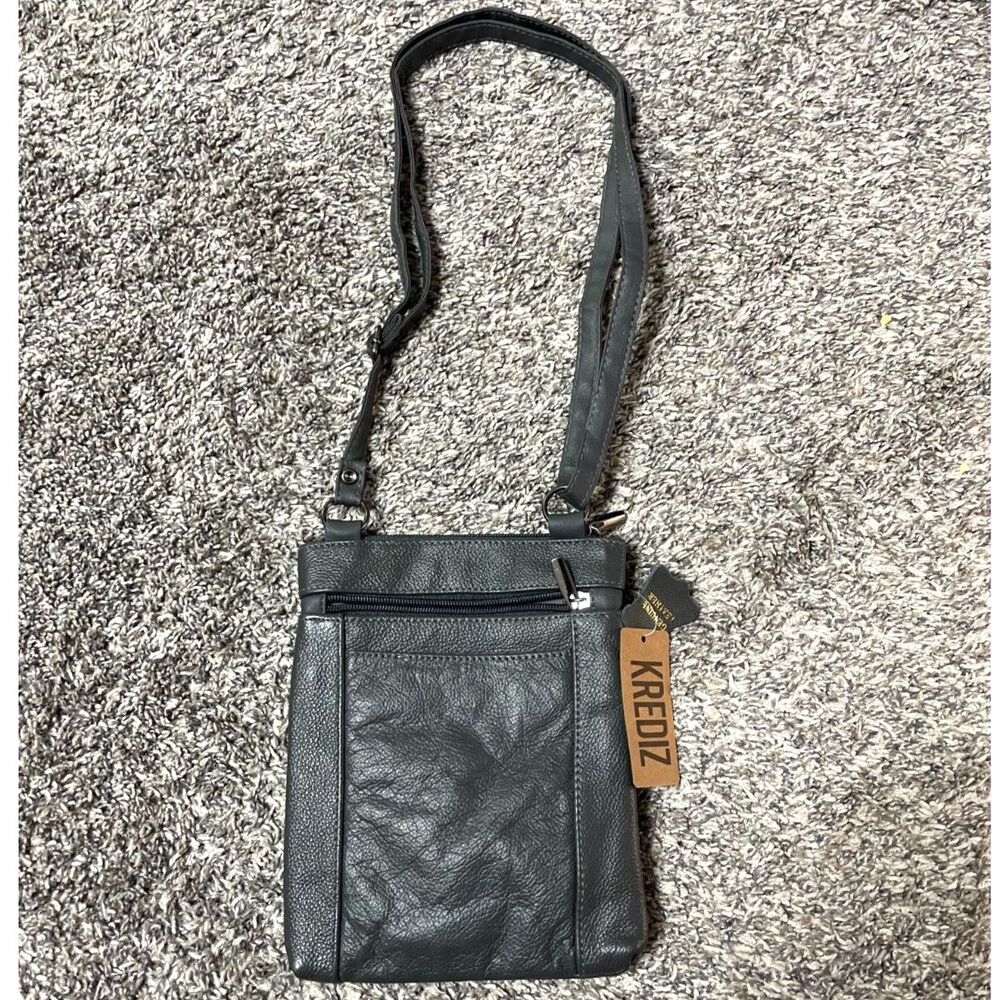 Krediz Gray Crossbody Genuine Leather NWT